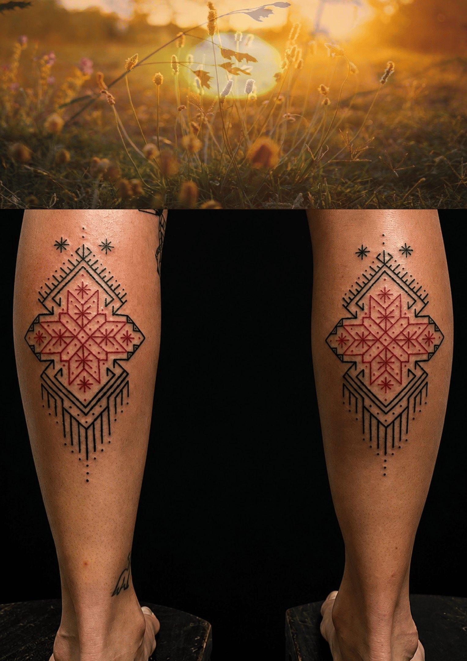 Hand tapping tattoo example